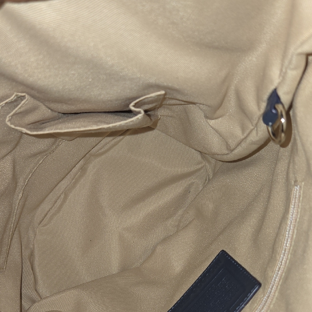 Coach Navy and White Leather Hobo Bag - Picture 12 of 16